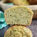 a pinterest image for zucchini muffins with text overlay