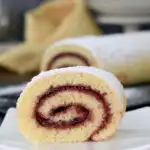 a pinterest image for jelly roll cake with text overlay