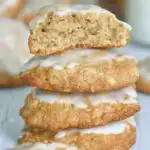 a pinterest image for sourdough oatmeal cookies with text overlay