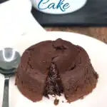 a pinterest image for molten chocolate cake with text overlay