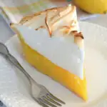 a pinterest image of lemon meringue pie with text overlay