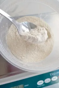 a closeup shot of finely ground sourdough powder.