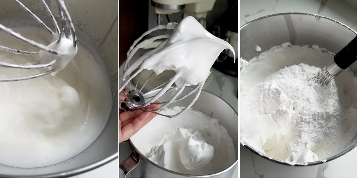 the photos showing how to whip egg whites and make a meringue