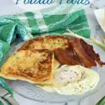 a pinterest image for irish potato farls with text overlay