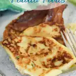 a pinterest image for irish potato farls with text overlay