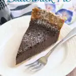 a pinterest image for Chocolate Buttermilk Pie with text overlay