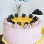 a pinterest image for Blackberry Lemon cake with text overlay