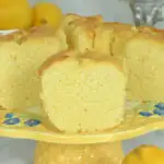 a pinterest image for lemon chiffon cake with text overlay