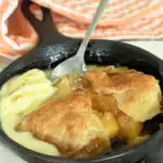 a pinterest image for Peach Dumplings with text overlay
