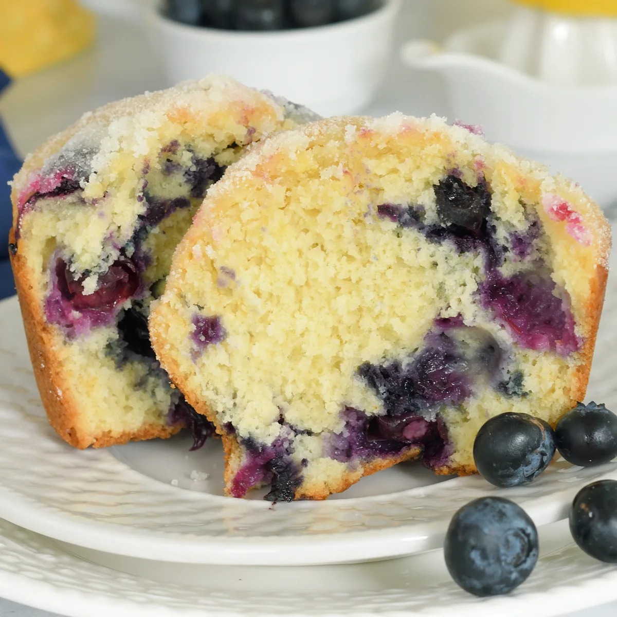 Luscious Sourdough Blueberry Muffins