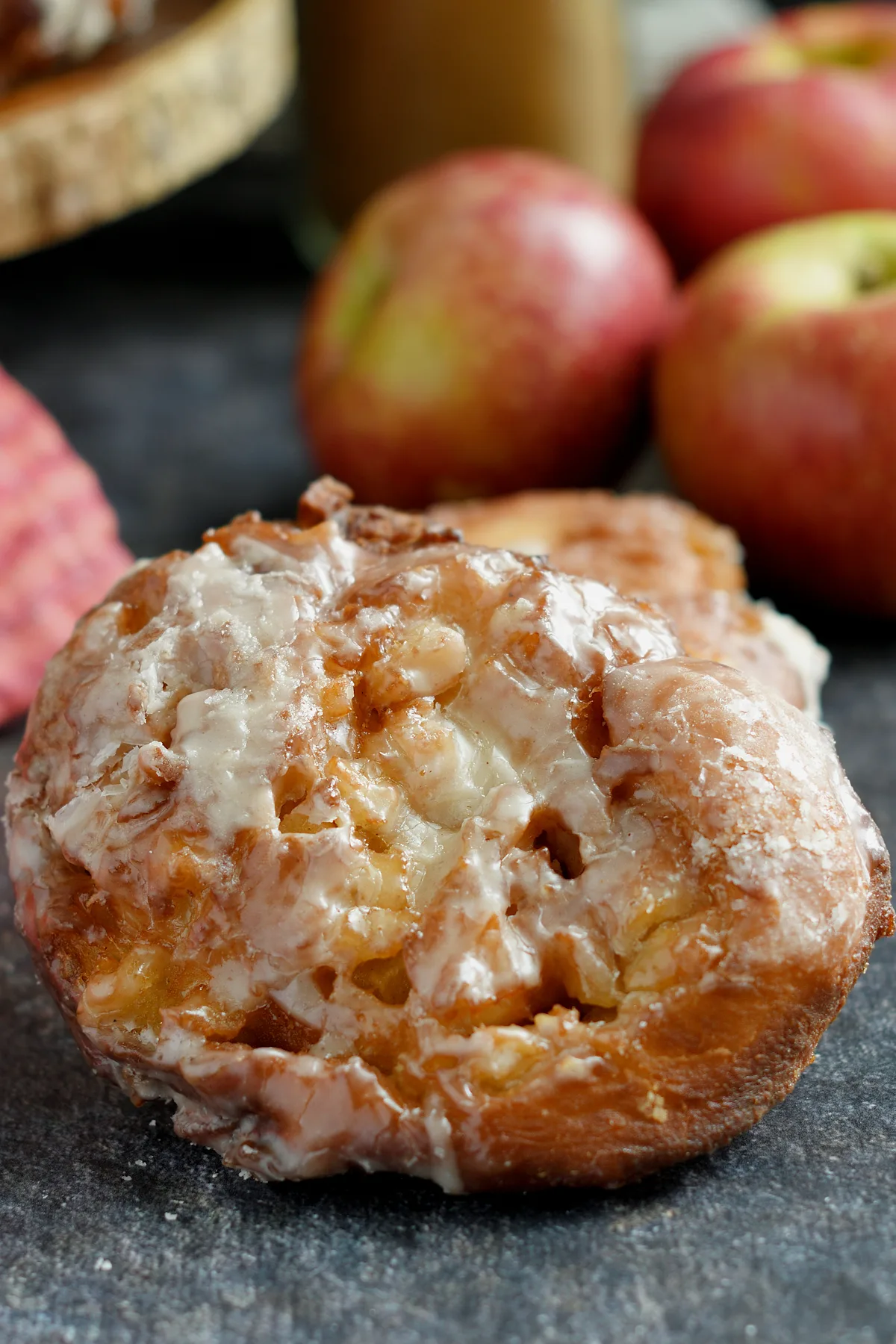 an apple fritter donut.