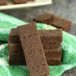 a pinterest image for chocolate shortbread with text overlay