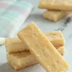 a pinterest image for shortbread cookies with text overlay