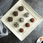 A pinterest image for chocolate truffles recipe with text overlay