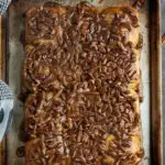a pinterest image for sticky buns with text overlay.