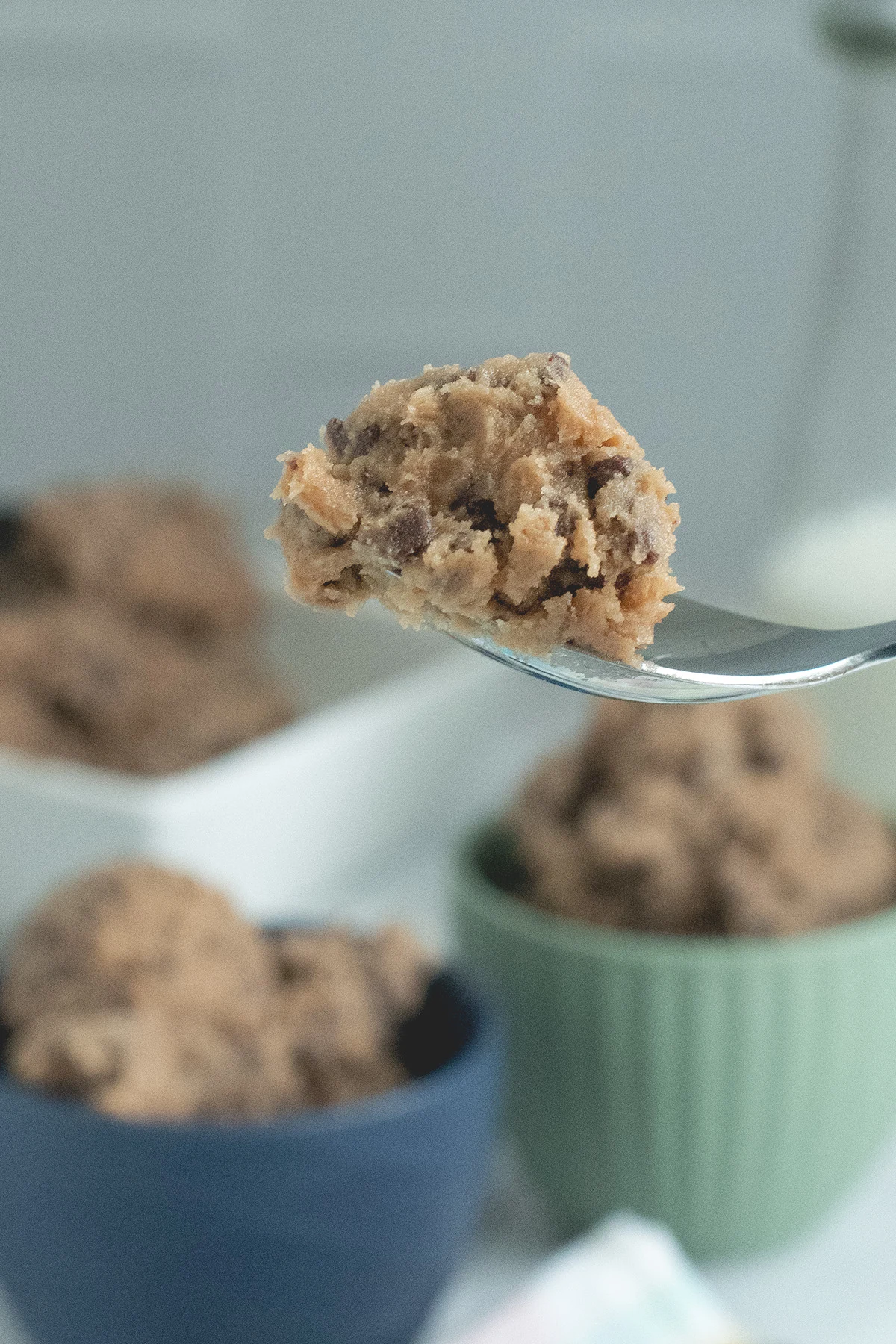 A spoonful of edible cookie dough.