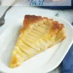 A pinterest image for pear frangipane tart with text overlay,.