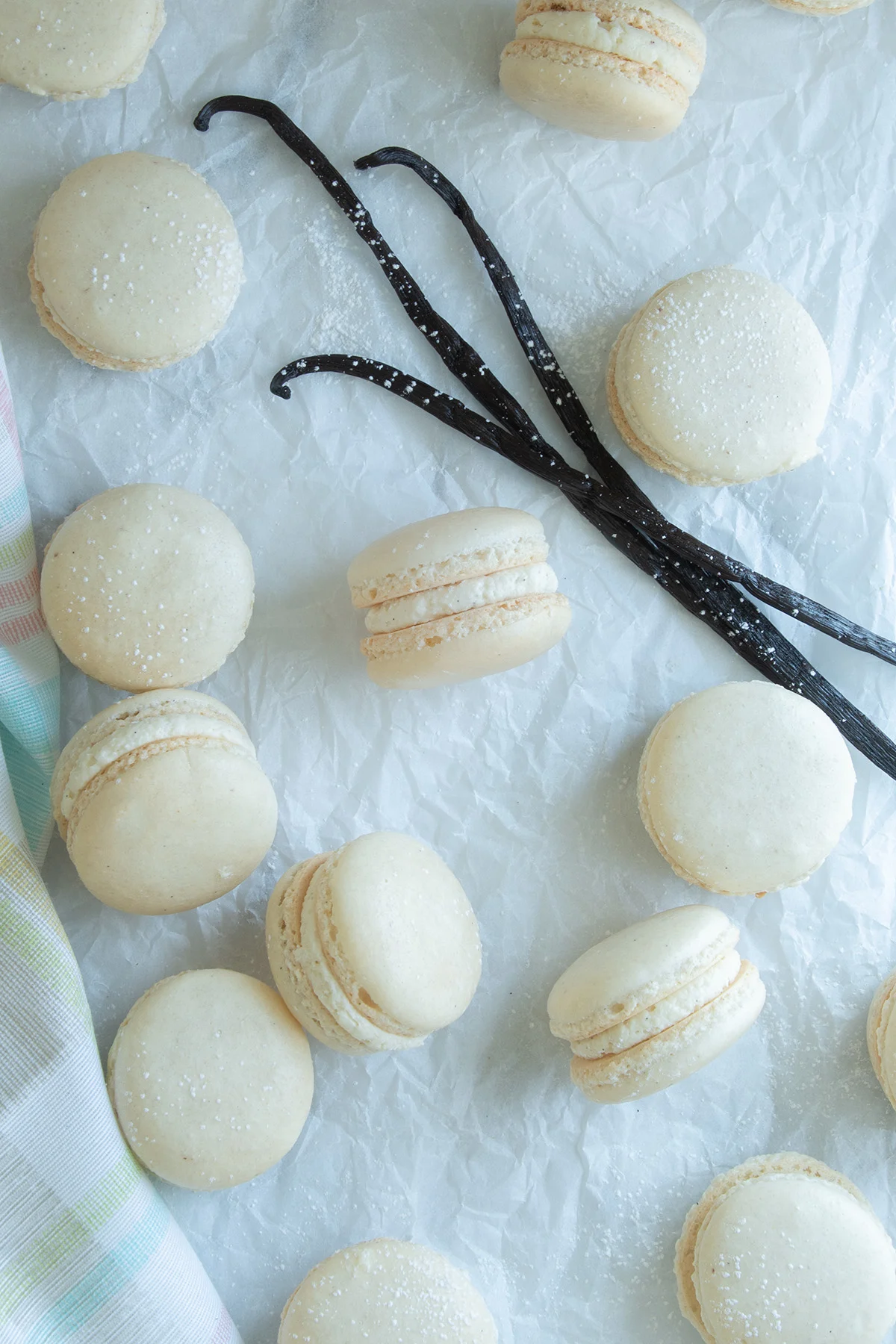 beauty shot of vanilla macarons