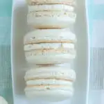 a pinterest image for french macarons with text overlay