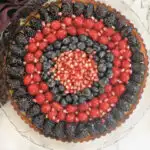 a pinterest image for fruit tart with text overlay.