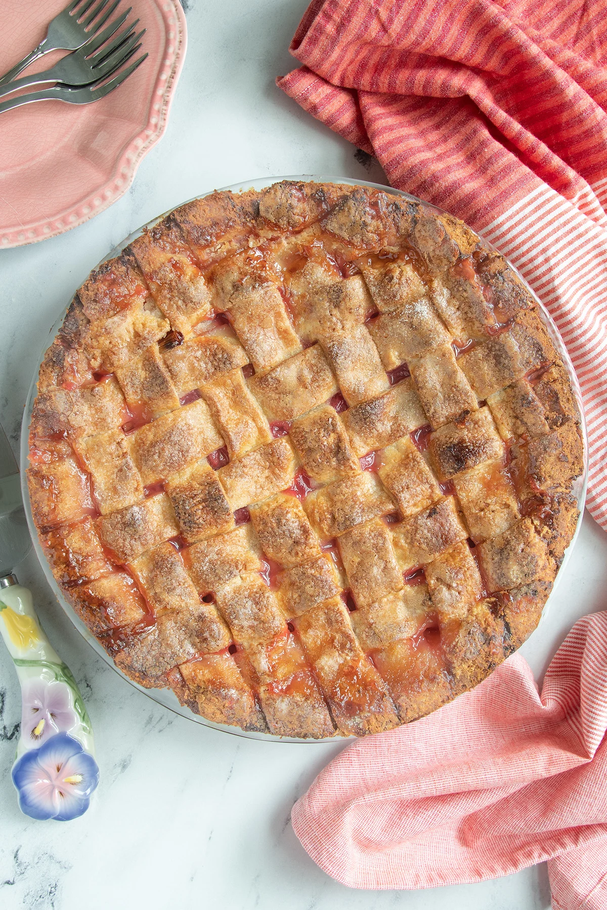 beauty shot rhubarb pie