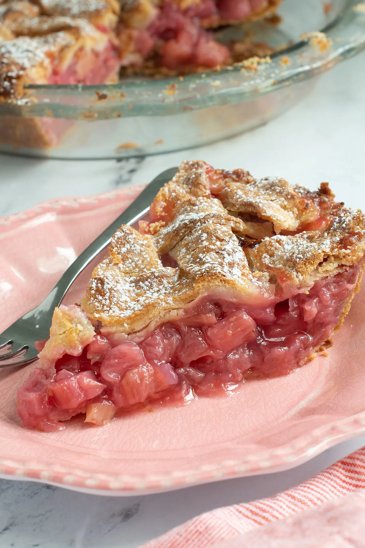 beauty shot rhubarb pie.