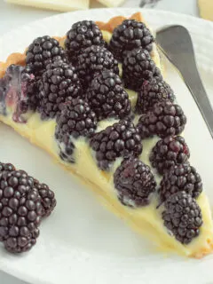 a slice of blackberry tart