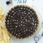 A pinterest image for blackberry tart with text overlay.