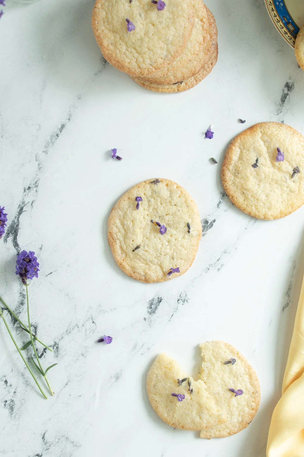 Beauty shot of lavender cookies.