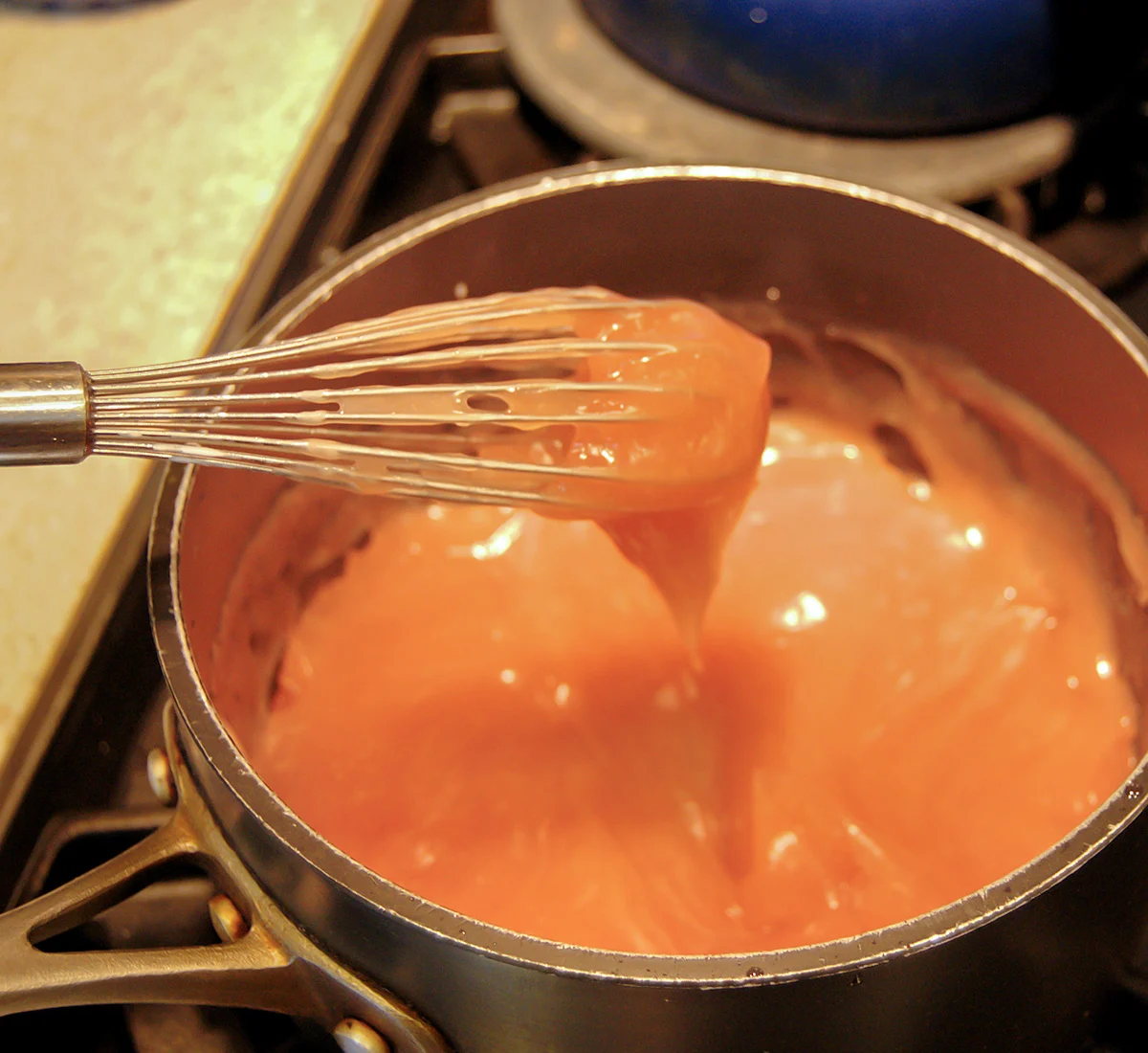 A pot of thickened cherry juice.