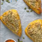 a pinterest image for pumpkin scones with text overlay.