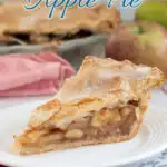 a pinterest image for apple pie with text overlay.
