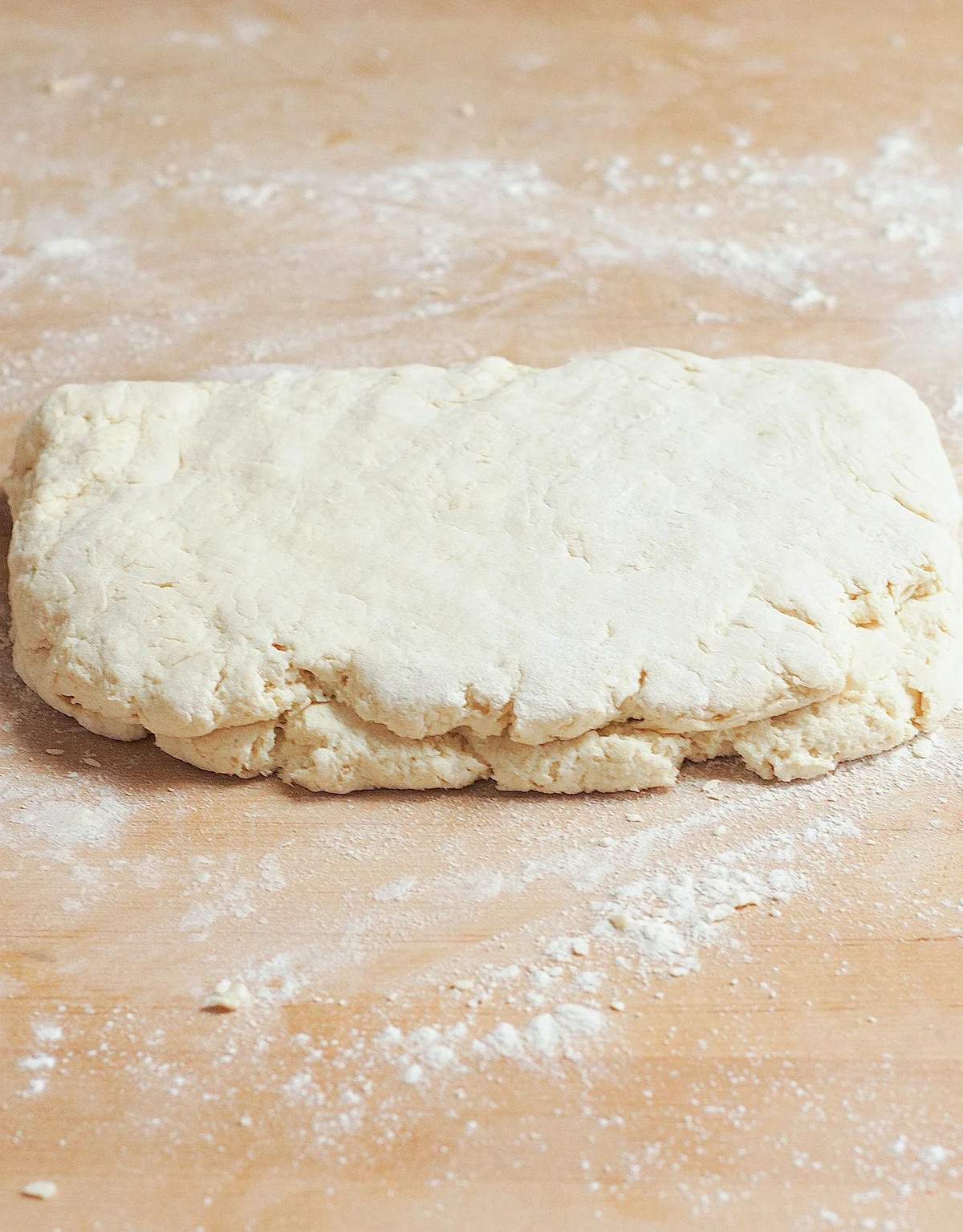 a folded piece of biscuit dough.