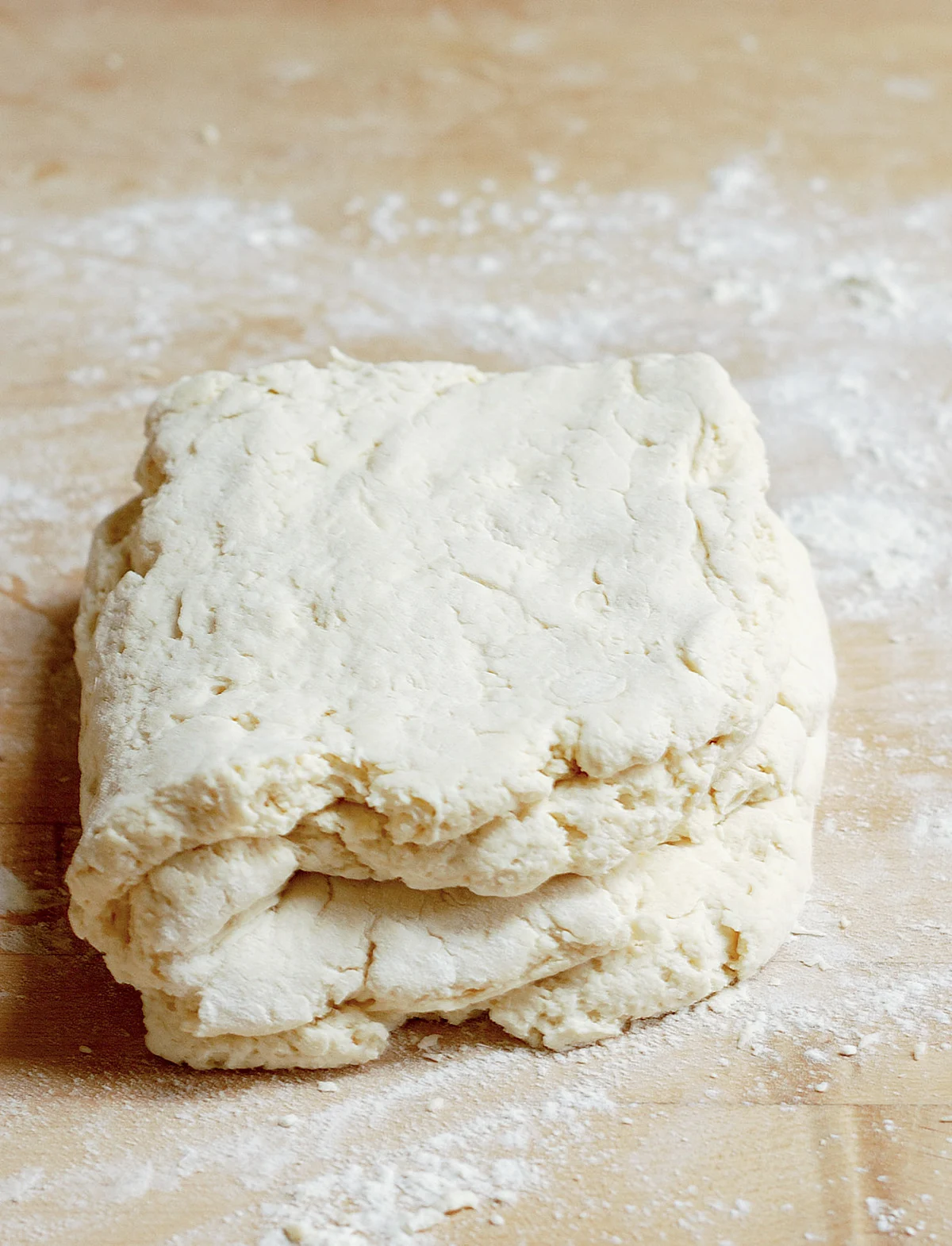a folded rectangle of biscuit dough.