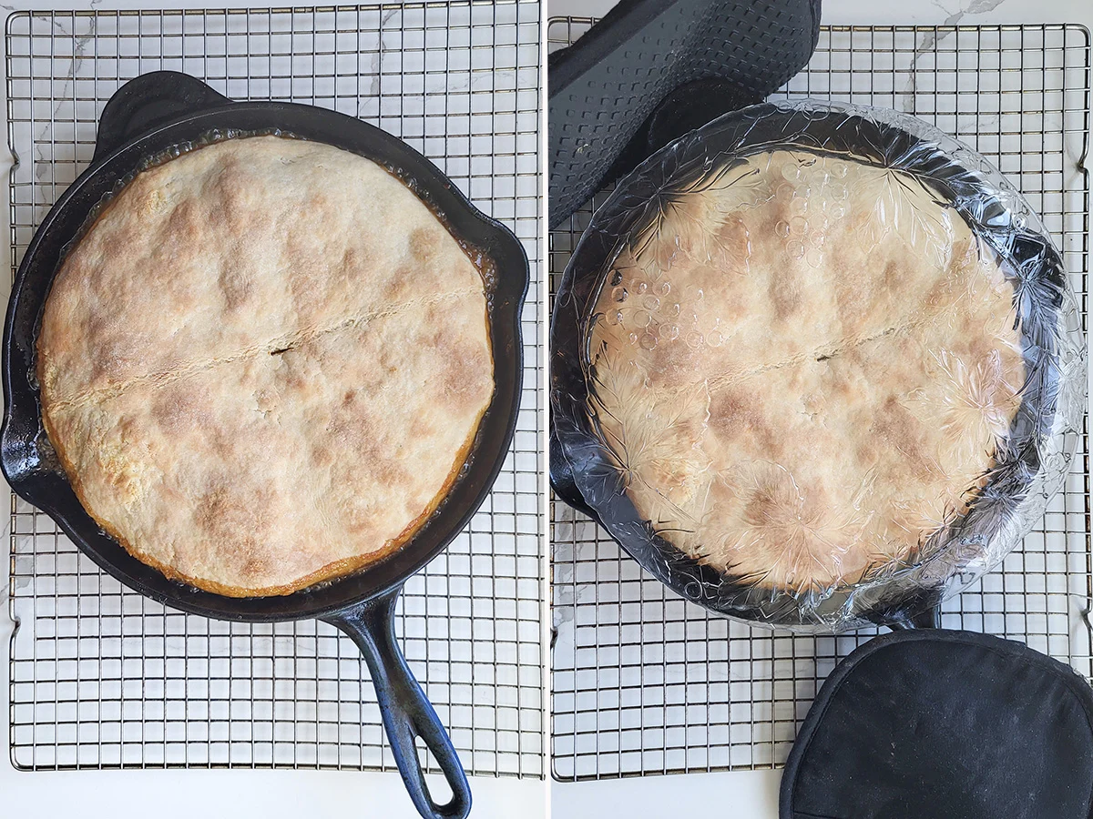 a tart in a pan. 