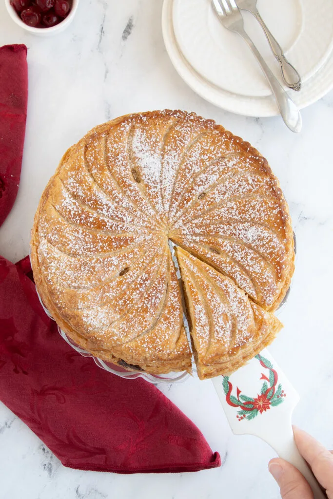 a galette des rois overhead shot. 