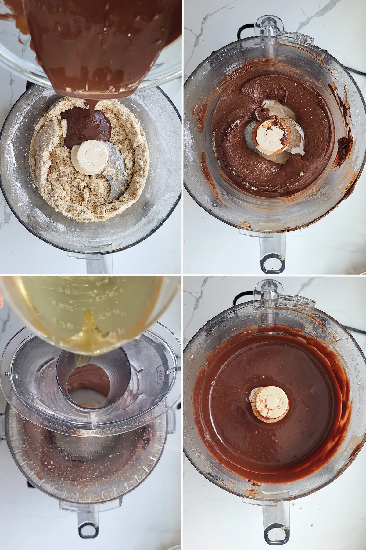 hazelnuts and chocolate in a food processor.