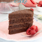 a pinterest image for Chocolate Ganache Cake with text overlay.