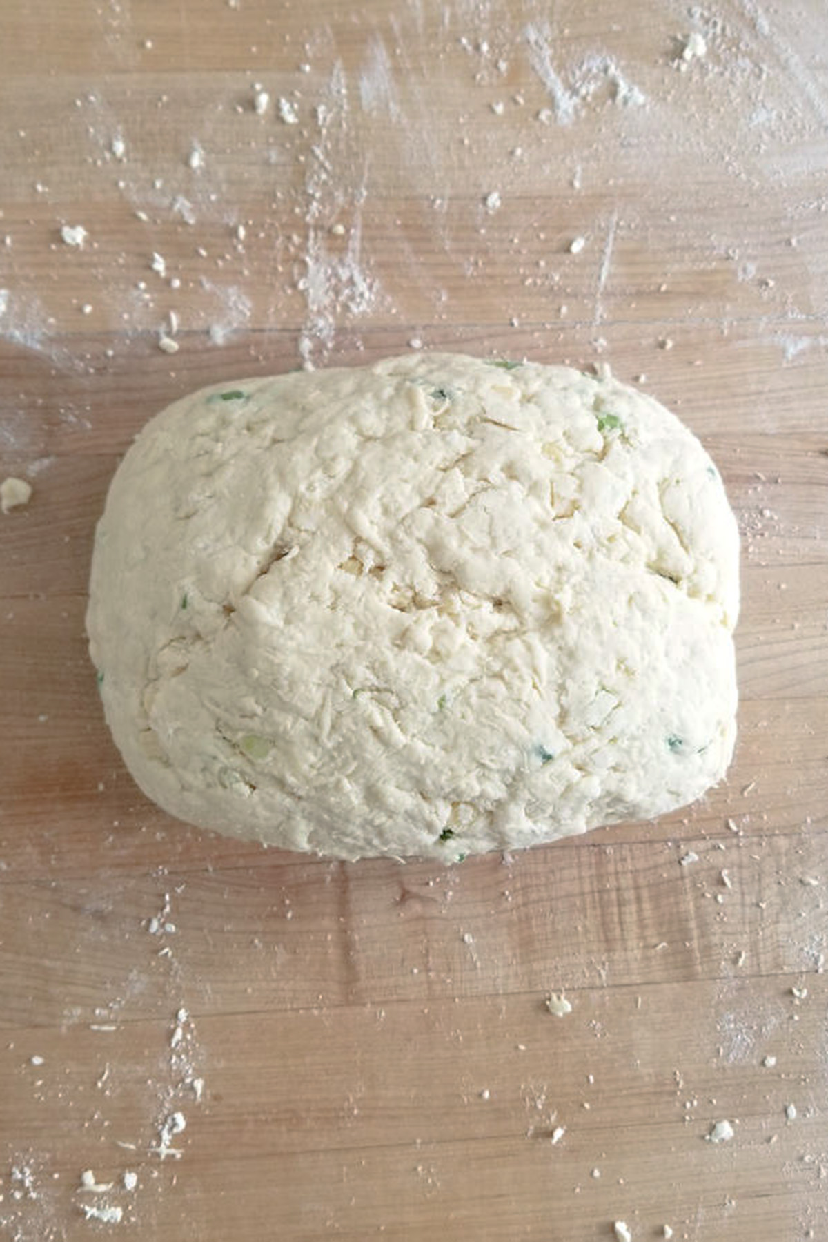 a rectangle of scone dough.