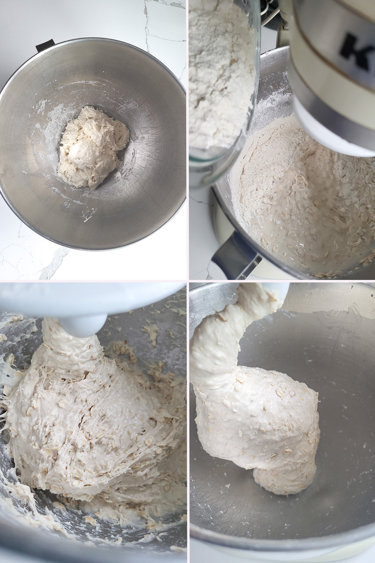 oatmeal sourdough in a mixing bowl.