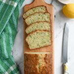 a pinterest image for sourdough discard zucchini bread with text overlay.
