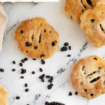 a pinterest image for eccles cakes with text overlay.