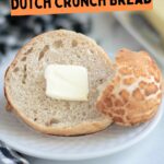 a pinterest image for sourdough Dutch Crunch Bread with text overlay.