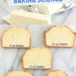 a pinterest image about fats in baking with text overlay.
