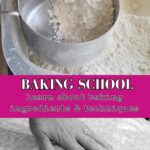 a pin for on-line baking school with text overlay.
