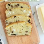 a pinterest image for savory quick bread with text overlay.