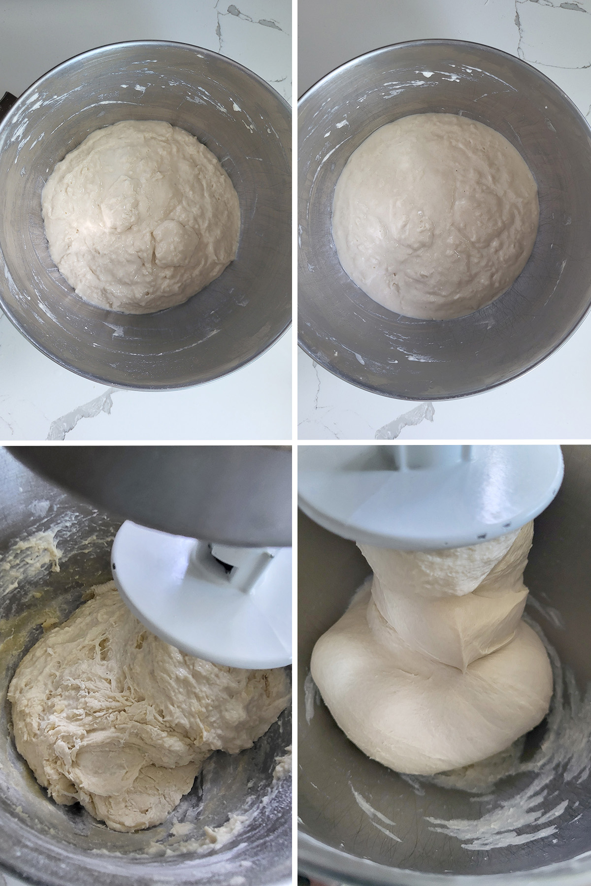 batter in a bowl. sourdough italian bread dough in a bowl.